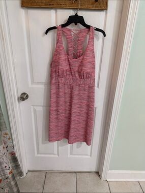 ZeroXposur Pink Space-Dyed Active Tank Dress with Crisscross Back
